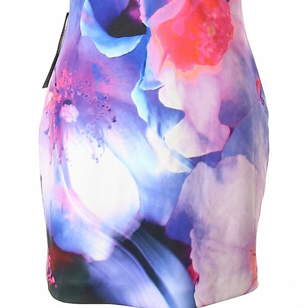 💋 Bebe Purple Pink Casual Floral Dress L new RARE 💋 - Picture 4 of 5